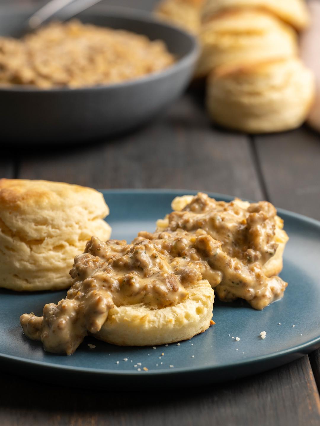 Buttermilk Biscuits with Sausage Gravy