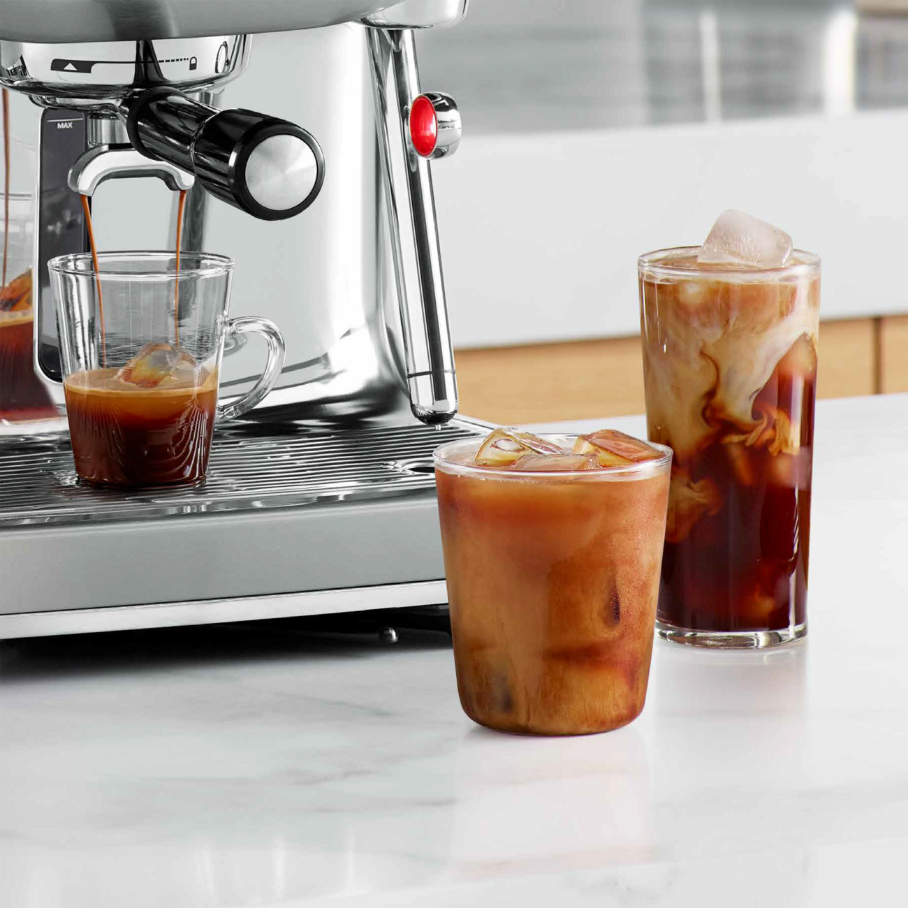 Iced espresso drinks made by the Oracle Jet